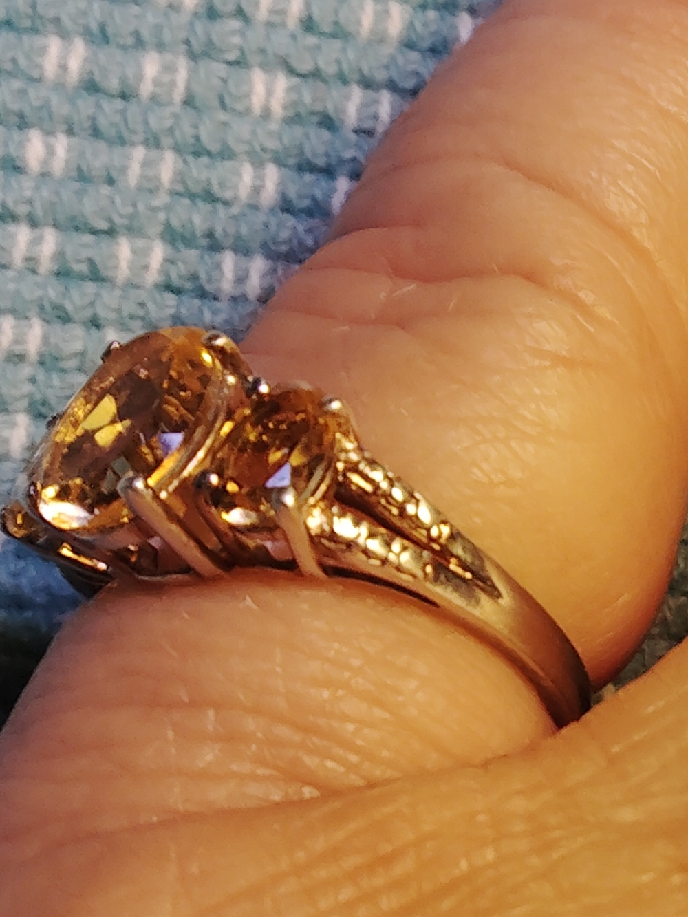 STERLING SILVER &          💥BRAZILIAN CITRINE TRIO RING